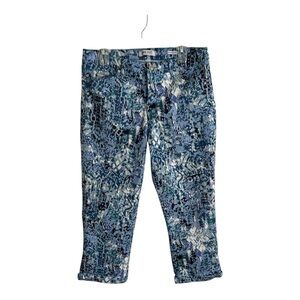 Nine West Women's Abstract Blue Chrystie Capri Jeans